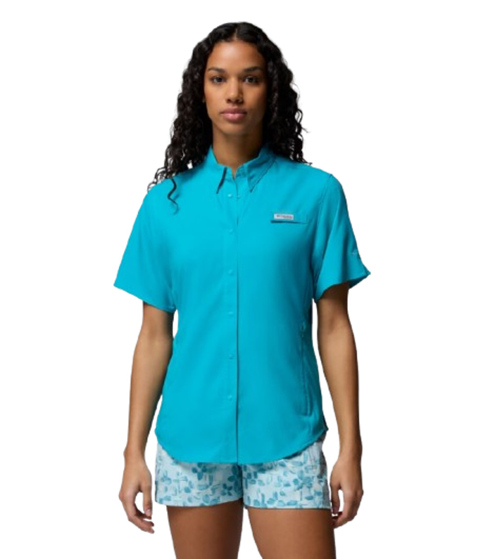 COLUMBIA Women's PFG Tamiami II Shirt XS Blue Ocean Teal Short Sleeve NWT